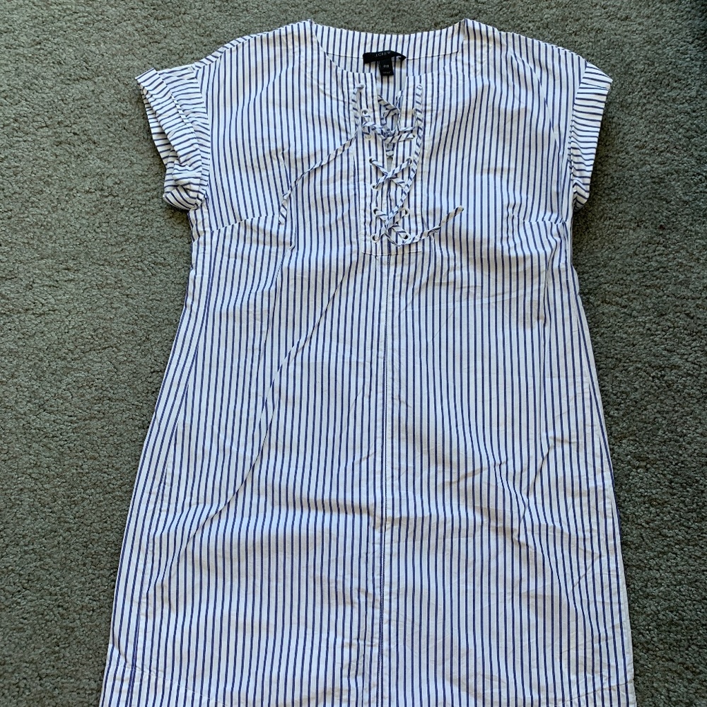 J.Crew Blue/White Linen Dress